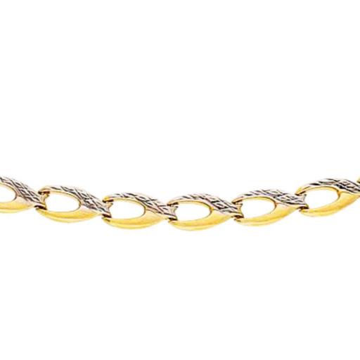 Pulsera de oro 18k troquelado bicolor para mujer [1]