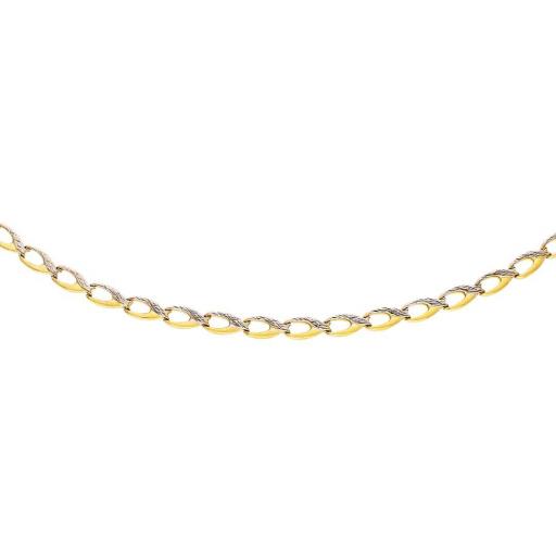 Pulsera de oro 18k troquelado bicolor para mujer