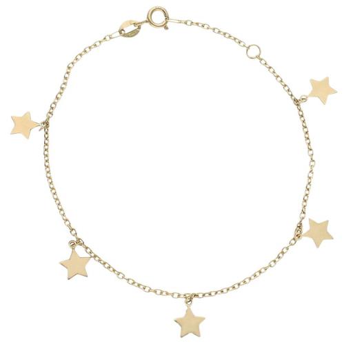 Pulsera de oro amarillo 18K con estrellas