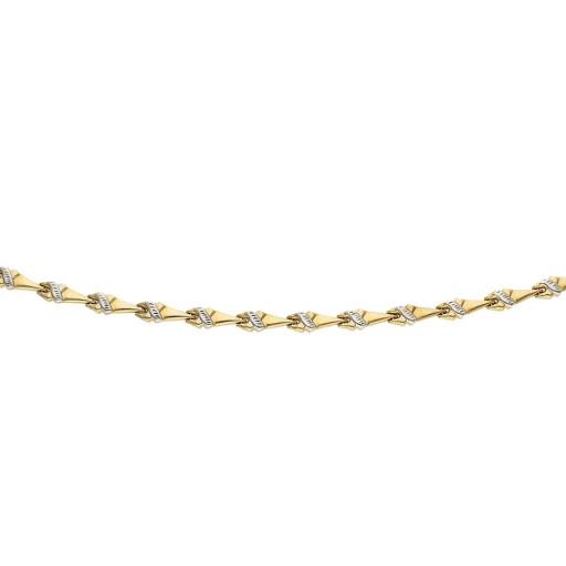 Pulsera de oro bicolor 18K TROQUELADA