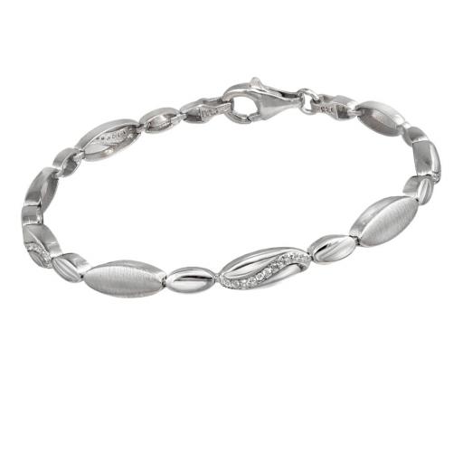 Pulsera de plata eslabon con circonitas