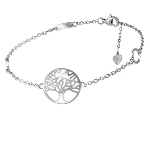 Pulsera de plata fina en forma de circular con arbol de la vida [0]