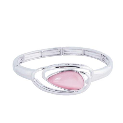 Pulsera elástica con cuarzo rosa