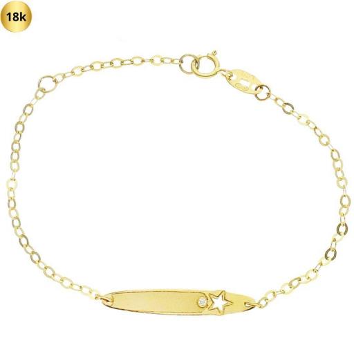 Pulsera en oro amarillo 18k de bebé ESTRELLA