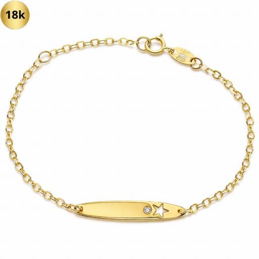 Pulsera en oro amarillo 18k de bebé ESTRELLA