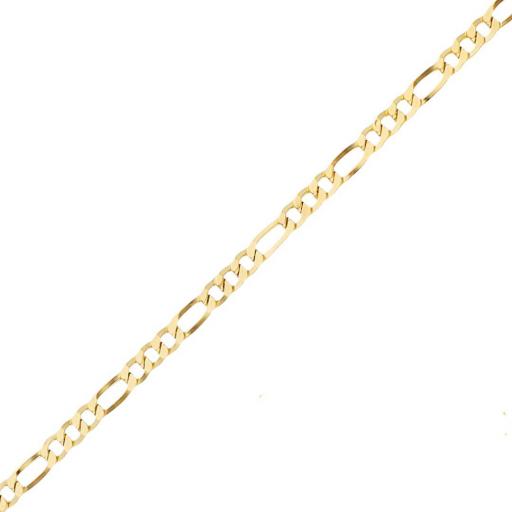 Pulsera oro 18k 3x1 brillante de 19 cm