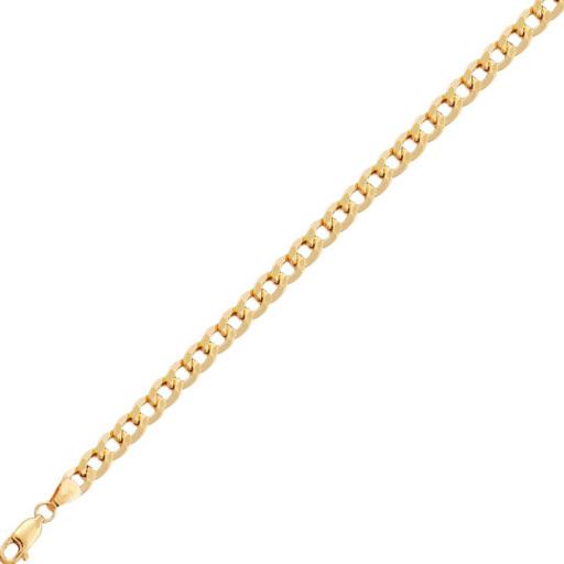 Pulsera oro 18k barbada hueca para mujer de 19.5 cm