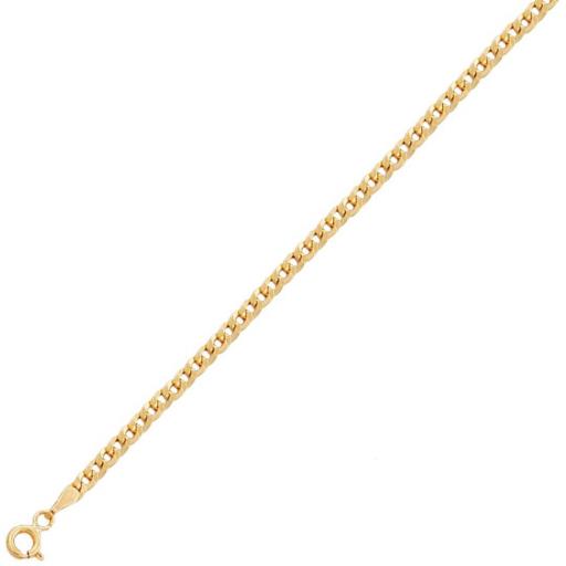 Pulsera oro 18k barbada hueca de 19 cm