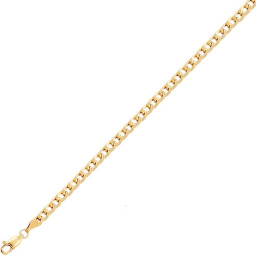 Pulsera oro 18k barbada hueca para mujer de 19 cm