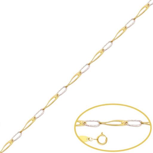 Pulsera oro 18k bicolor hueca para mujer [1]