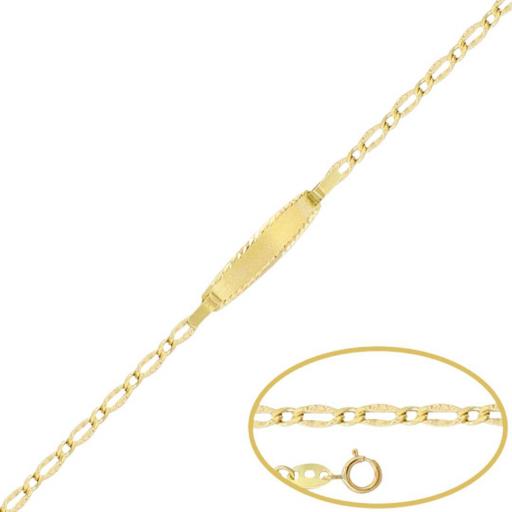 Pulsera para bebe con placa de oro 18k 12 cm ideal como regalo