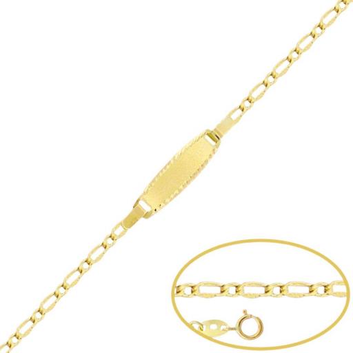 Pulsera para bebe con placa de oro 18k ideal como regalo