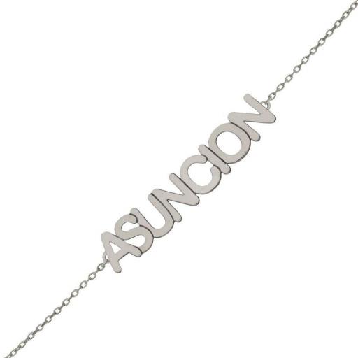  Pulsera personalizada de plata Letras grandes