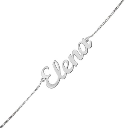 Pulsera personalizada de plata letra inglesa 