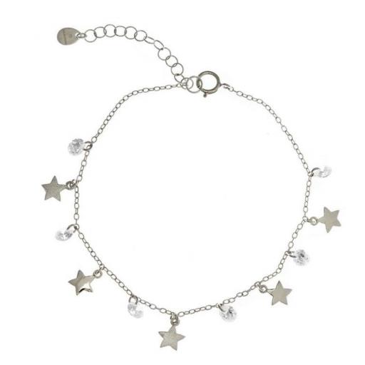 Pulsera plata de salvatore en forma de estrellas con circonitas 