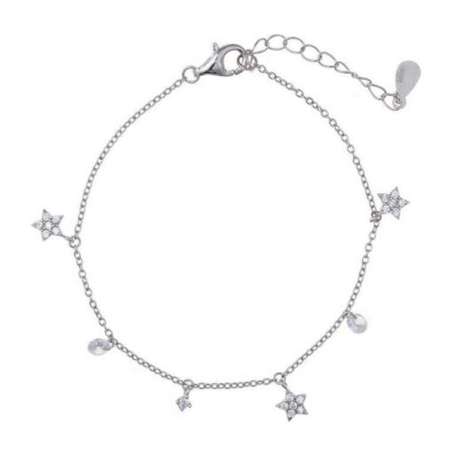 Pulsera plata de salvatore en forma de estrellas con circonitas