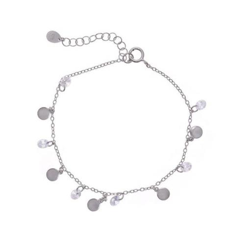 Pulsera plata de salvatore rodio en forma de círculos con circonitas