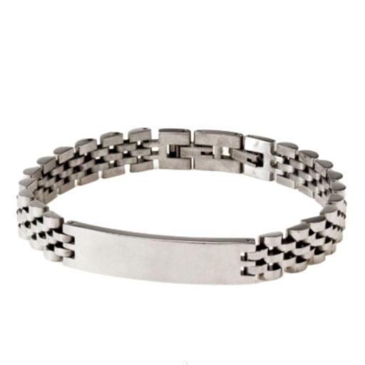 Pulsera tipo brazalete de acero inoxidable para hombre