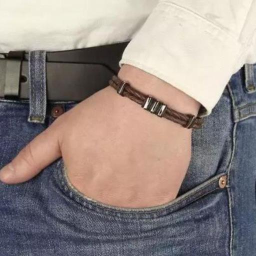 Pulsera trenzada para hombre con elegantes dijes modelo 592 [2]