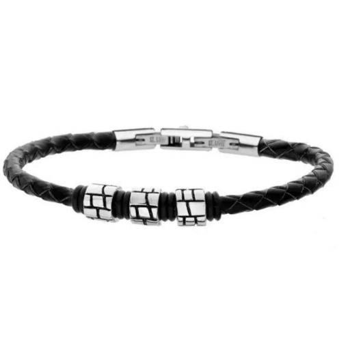 Pulsera trenzada para hombre con elegantes dijes