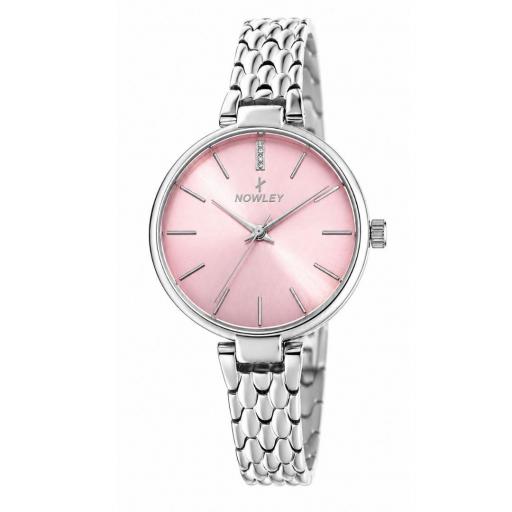 Reloj Nowley Chic Mujer Acero con Esfera Rosa – Elegante y Minimalista