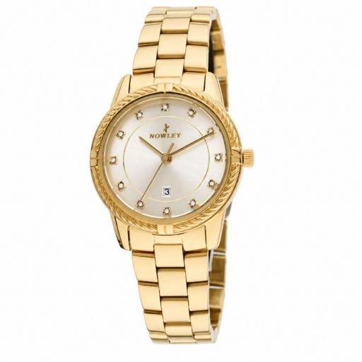 Reloj Nowley Mujer Dorado con Circonitas y Calendario - Colección Chic [0]