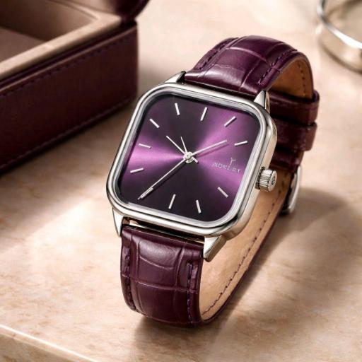 Reloj Nowley Mujer Esfera Burdeos – Estilo Elegante en Acero y Piel [1]