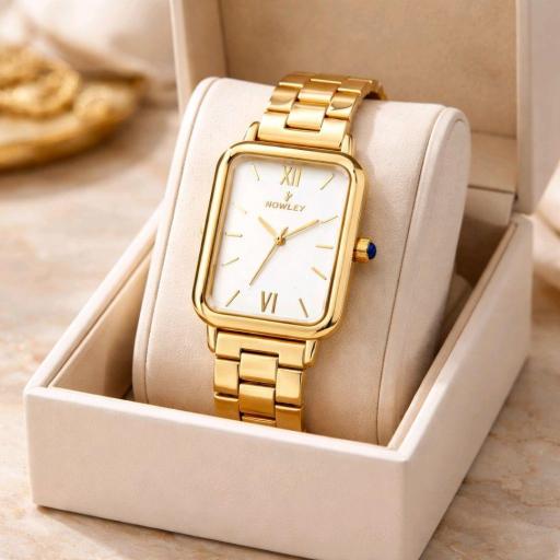 Reloj Nowley mujer dorado con esfera blanca luminosa. Elegante, sofisticado y perfecto para cualquier ocasión. [1]