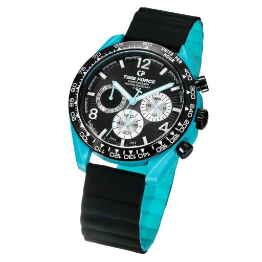 Reloj Time Force Coolwake TF5056M-P Negro-Turquesa – Resistente y Atractivo
