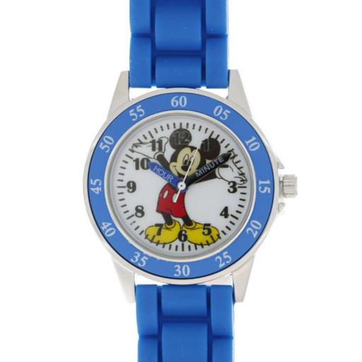 Reloj de Agujas Mickey Mouse Licencia Disney con Silicona Azul - Divertido y Cómodo para Niños