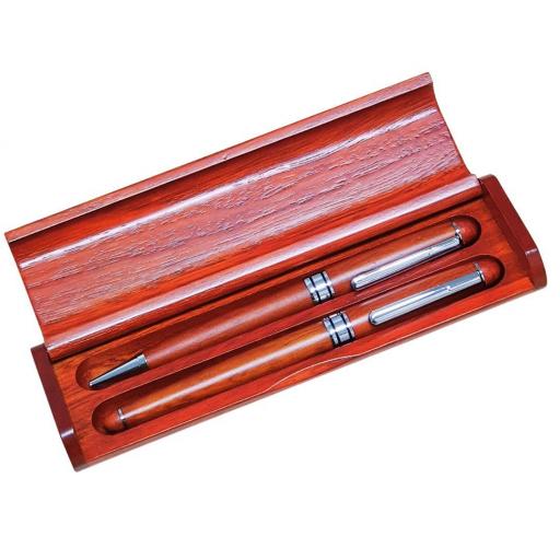 Set de Bolígrafo y Roller con Caja de Madera Grabable – Regalo para Graduaciones y Ocasiones Especiales [1]