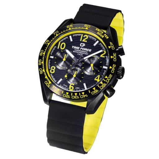 Reloj Time Force Coolwake TF5056M-K Negro/Amarillo – Deportivo, Moderno