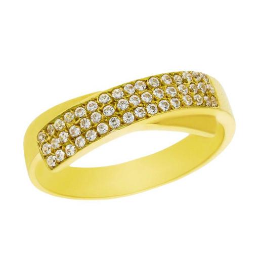  Sortija de oro amarillo 18k con circonitas modelo 317