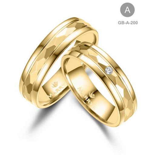 Alianzas elegantes de oro para boda o aniversario de bodas modelo 200 [6]