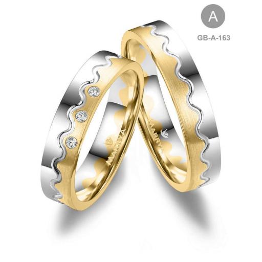 Alianzas elegantes de oro para boda o aniversario de bodas modelo 163