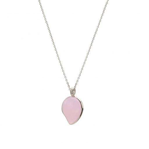 Colgante Lineargent lágrima rosa en plata para mujer