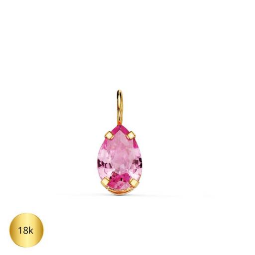 Colgante con piedra rosa de oro 18k