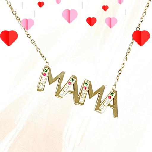 Gargantilla fina de acero MAMÁ [1]