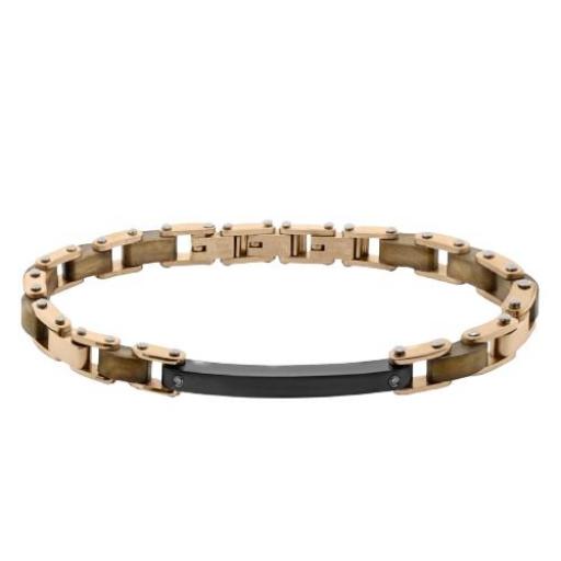 Pulsera bandlet de acero inoxidable oro Rosa, Negro y Madera