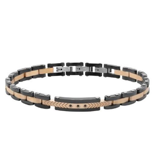 Pulsera bandlet de acero inoxidable cerámica y oro rosa