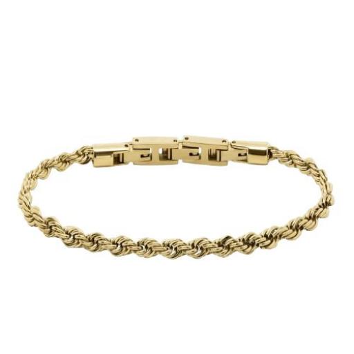 Pulsera cordón de acero dorada