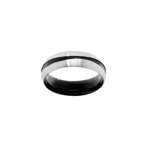 Anillo de Acero plateado y negro
