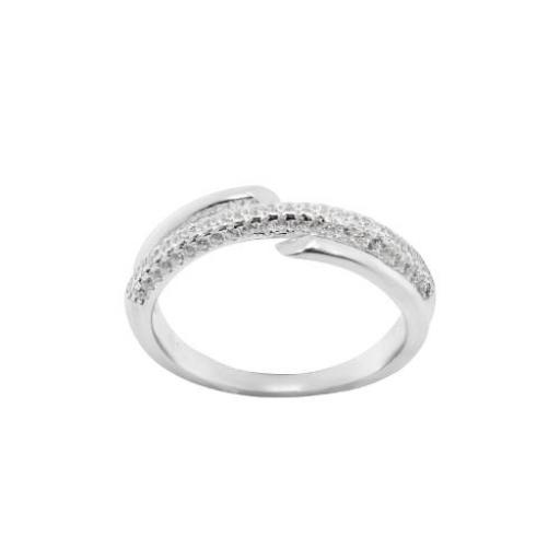 Anillo de plata con varias circonitas blancas