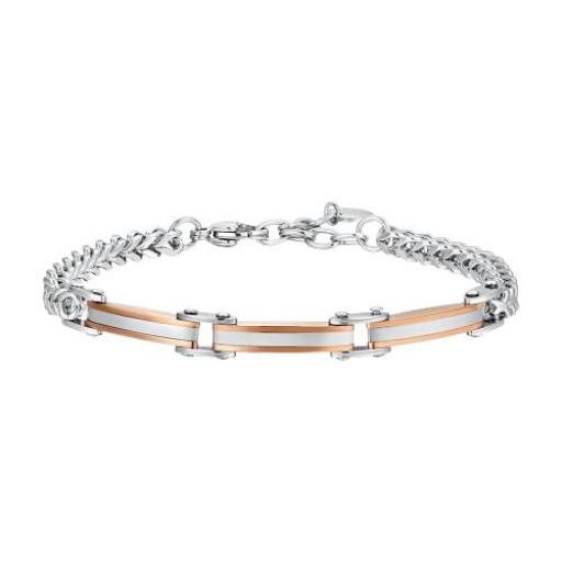 Pulsera clásica de barbada de acero inoxidable plateado y oro dorado