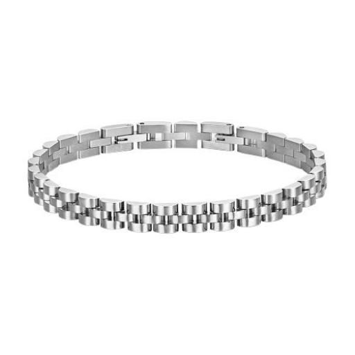 Pulsera de eslabon de acero inoxidable plateada