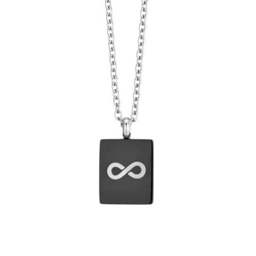 Collar de Acero negro con infinito