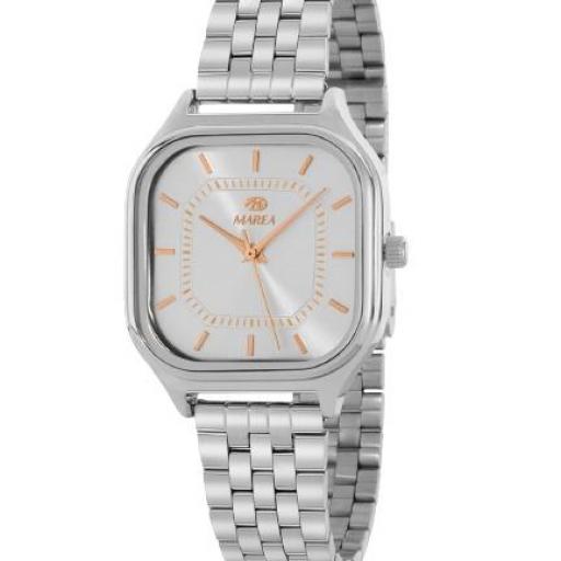 Reloj Marea Mujer con Esfera Plateada y Correa Acero Plateado