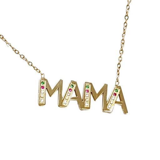 Gargantilla fina de acero MAMÁ [0]