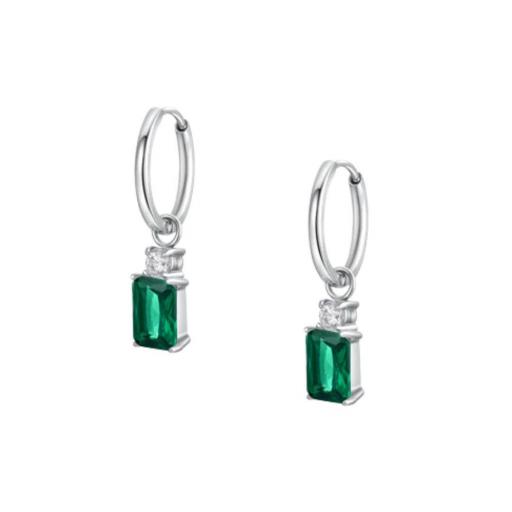 Aros de Acero Inoxidable con Colgante de Cristal [3]