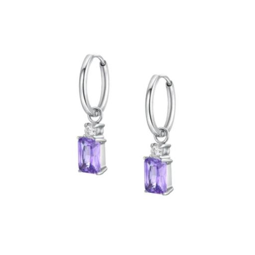 Aros de Acero Inoxidable con Colgante de Cristal [1]